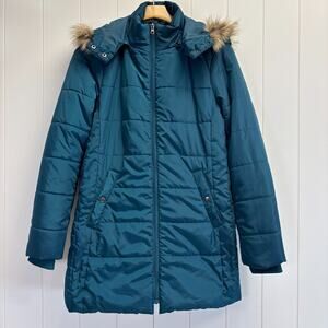 St Johns Bay Womens Gorpcore Cozy‎ Winter Parka Quilted Puffer Jacket Size S